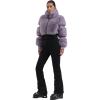 GSOU SNOW Women Ski Suit One Piece Snowsuit Snowboard Faux Fur Collar Slim Jumpsuit Jacket Insulated Windproof Outdoor Winter(Purple)