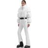 GSOU SNOW Women Ski Suit One Piece Snowsuit Snowboard Faux Fur Collar Slim Jumpsuit Jacket Insulated Windproof Outdoor Winter(White)
