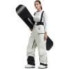GSOU SNOW Womens Baggy Snowboard Pants Ski Bibs Snow Loose Overalls Waterproof Windproof Insulated Warm(Beige)