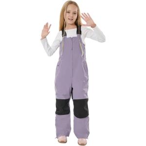 GSOU SNOW Kids Snow Bibs Girls Boys Snow Pants Ski Bib Overall Waterproof Windproof Warm for Winter (3-16Years)(Purple)