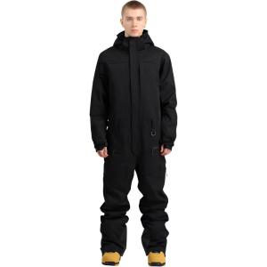 GSOU SNOW Men Ski Suit One Piece Snowsuit Snowboard Jumpsuit Jacket Pant Set Insulated Windproof Outwear Winter(Black)