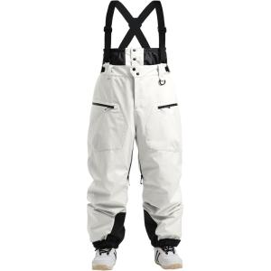 GSOU SNOW Men Snow Bibs Women Baggy Ski Pants Snowboard Overall Insulated Waterproof Windproof Warm Winter(Beige)