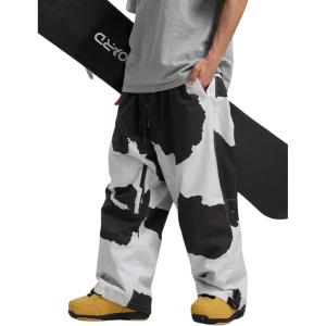 GSOU SNOW Men Women Snow Pants Baggy Snowboard Pant Ski Loose Waterproof Windproof Warm for Winter(Cow)