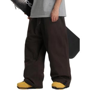 GSOU SNOW Men Women Snow Pants Baggy Snowboard Pant Ski Loose Waterproof Windproof Warm for Winter(Dark Coffee)