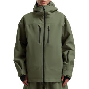 GSOU SNOW Mens Ski Jacket Baggy Snowboard Jacket Womens Insulated Snow Jacket Waterproof Windproof Loose Ski Coat for Skiing(Army Green-100)