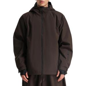 GSOU SNOW Mens Ski Jacket Baggy Snowboard Jacket Womens Insulated Snow Jacket Waterproof Windproof Loose Ski Coat for Skiing(Dark Brown)
