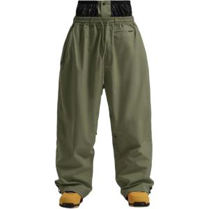 GSOU SNOW Mens Snow Pants Women Baggy Snowboard Pants Loose Fit Insulated Windproof Waterproof for Ski Hiking Winter Outdoor(Army Green)