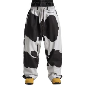 GSOU SNOW Mens Snow Pants Women Baggy Snowboard Pants Loose Fit Insulated Windproof Waterproof for Ski Hiking Winter Outdoor(Cow)
