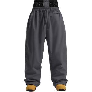 GSOU SNOW Mens Snow Pants Women Baggy Snowboard Pants Loose Fit Insulated Windproof Waterproof for Ski Hiking Winter Outdoor(Dark Gray)