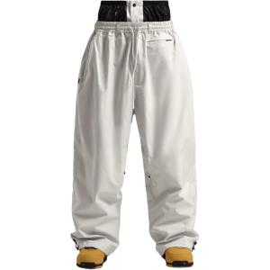 GSOU SNOW Mens Snow Pants Women Baggy Snowboard Pants Loose Fit Insulated Windproof Waterproof for Ski Hiking Winter Outdoor(Off-white)