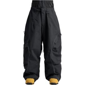 GSOU SNOW Men’s Snowboard Pants Waterproof Women Baggy Ski Pants Reflective Stripe Insulated Winter Snow Pants(Black)