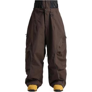 GSOU SNOW Men’s Snowboard Pants Waterproof Women Baggy Ski Pants Reflective Stripe Insulated Winter Snow Pants(Deep Coffee)