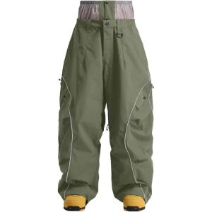GSOU SNOW Men’s Snowboard Pants Waterproof Women Baggy Ski Pants Reflective Stripe Insulated Winter Snow Pants(Green)