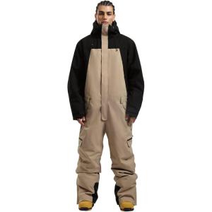 GSOU SNOW Ski Suits Women Men One Piece Snow Suits Waterproof Windproof Men Snowsuit Insulated Ski Jumpsuit for Snow Sports(Black Khaki)