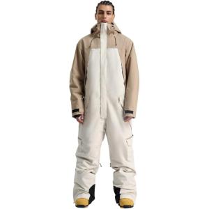 GSOU SNOW Ski Suits Women Men One Piece Snow Suits Waterproof Windproof Men Snowsuit Insulated Ski Jumpsuit for Snow Sports(Khaki Beige)