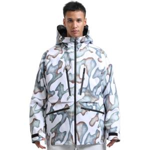 GSOU SNOW Snowboard Jacket Womens Ski Jacket Mens Snow Coat Baggy Waterproof Insulated Winter Hooded Mountain Coats(Camouflage)