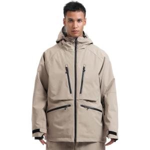 GSOU SNOW Snowboard Jacket Womens Ski Jacket Mens Snow Coat Baggy Waterproof Insulated Winter Hooded Mountain Coats(Caramel)