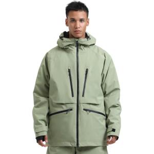 GSOU SNOW Snowboard Jacket Womens Ski Jacket Mens Snow Coat Baggy Waterproof Insulated Winter Hooded Mountain Coats(Green)