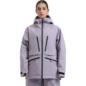 GSOU SNOW Snowboard Jacket Womens Ski Jacket Mens Snow Coat Baggy Waterproof Insulated Winter Hooded Mountain Coats(Lavender)