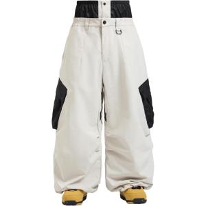 GSOU SNOW Women Men Ski Pants Snowboard Pants Super Baggy Snowboarding Loose Snow Sport Insulation Waterproof Windproof(Beige Black)