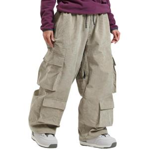 GSOU SNOW Women Men Ski Pants Snowboard Pants Super Baggy Snowboarding Loose Snow Sport Insulation Waterproof Windproof(Caramel)
