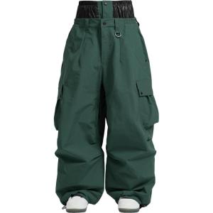 GSOU SNOW Women Men Ski Pants Snowboard Pants Super Baggy Snowboarding Loose Snow Sport Insulation Waterproof Windproof(Dark Green)