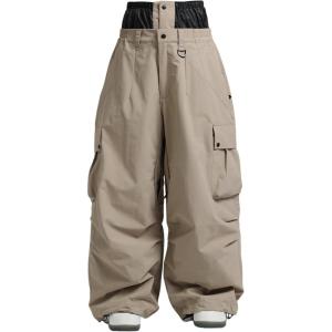 GSOU SNOW Women Men Ski Pants Snowboard Pants Super Baggy Snowboarding Loose Snow Sport Insulation Waterproof Windproof(Khaki)