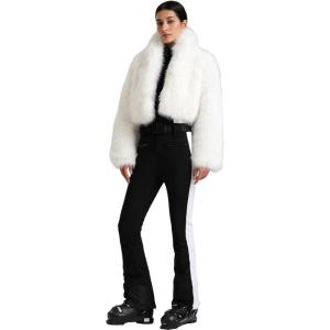GSOU SNOW Women Ski Suit One Piece Snowsuit Snowboard Faux Fur Collar Slim Jumpsuit Jacket Insulated Windproof Outdoor Winter(White-1)