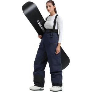 GSOU SNOW Womens Baggy Snowboard Pants Ski Bibs Snow Loose Overalls Waterproof Windproof Insulated Warm(Navy)