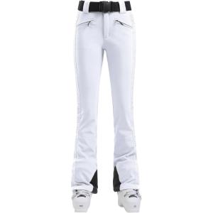 GSOU SNOW Womens Ski Pants Slim Fit Waterproof Insulated Snow Pants Flared Winter Outdoor Hiking Warm(White)