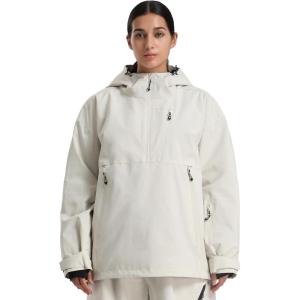 GSOU SNOW Women’s Snowboard Jacket Baggy Ski Jackets Waterproof Snow Hooded Coat Windproof Mountain Winter Outdoor Sports(Beige-1)