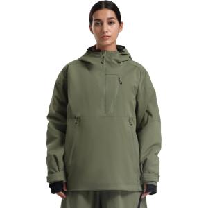 GSOU SNOW Women’s Snowboard Jacket Baggy Ski Jackets Waterproof Snow Hooded Coat Windproof Mountain Winter Outdoor Sports(Green)