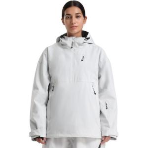 GSOU SNOW Women’s Snowboard Jacket Baggy Ski Jackets Waterproof Snow Hooded Coat Windproof Mountain Winter Outdoor Sports(Grey)