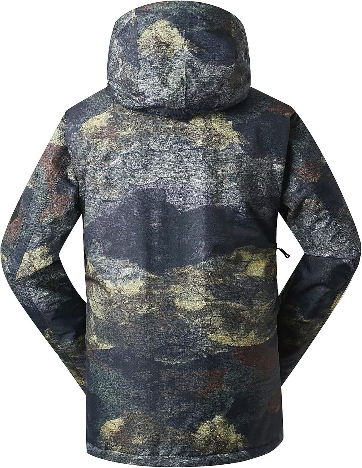 image:imageGSOU SNOW Mens Ski Jacket Snowboard Snow Coat Waterproof Windproof Insulated Winter Mountain Outdoor Sports Hooded WarmCamouflage