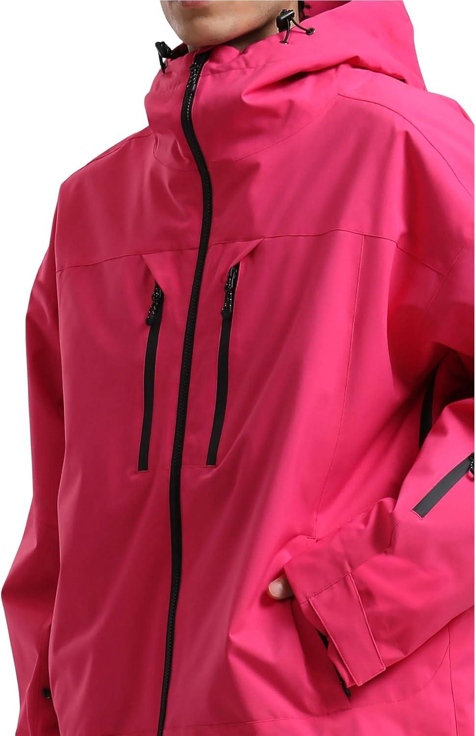 image:imageGSOU SNOW Snowboard Jacket Men Baggy Ski Jacket Waterproof Snow Coat Insulated Hooded Clothes for Winter OutdoorRose