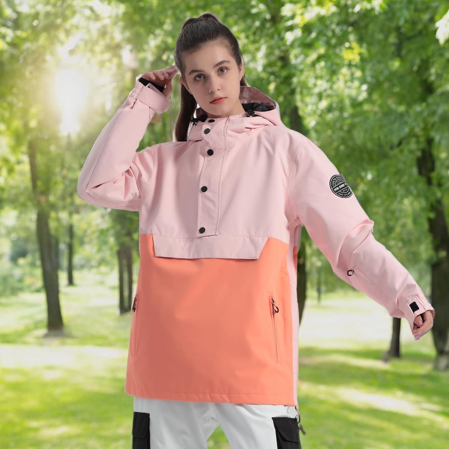image:imageGSOU SNOW Women Ski Jacket Snow Coat Waterproof Windproof Snowboarding Jacket Coat Insulated Warm WinterPink Orange