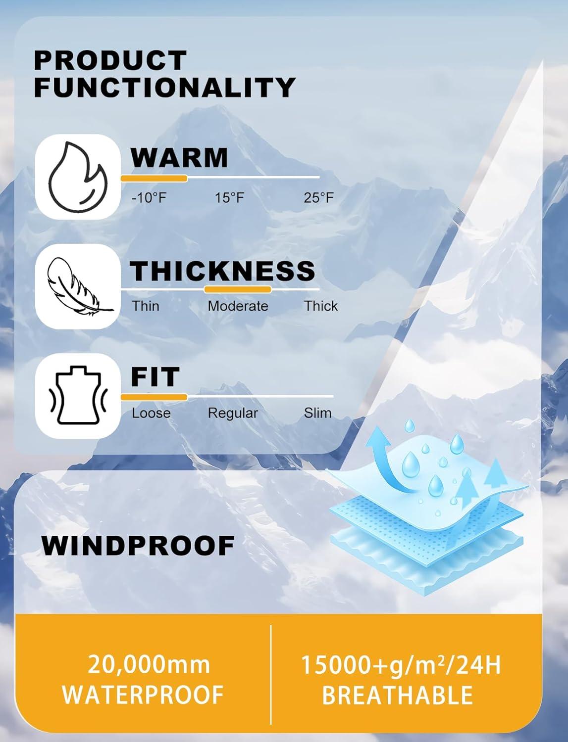 image:imageGSOU SNOW Womens Mens Snow Pants Baggy Snowboard Ski Pant Loose Waterproof Windproof InsulatedRed Yellow