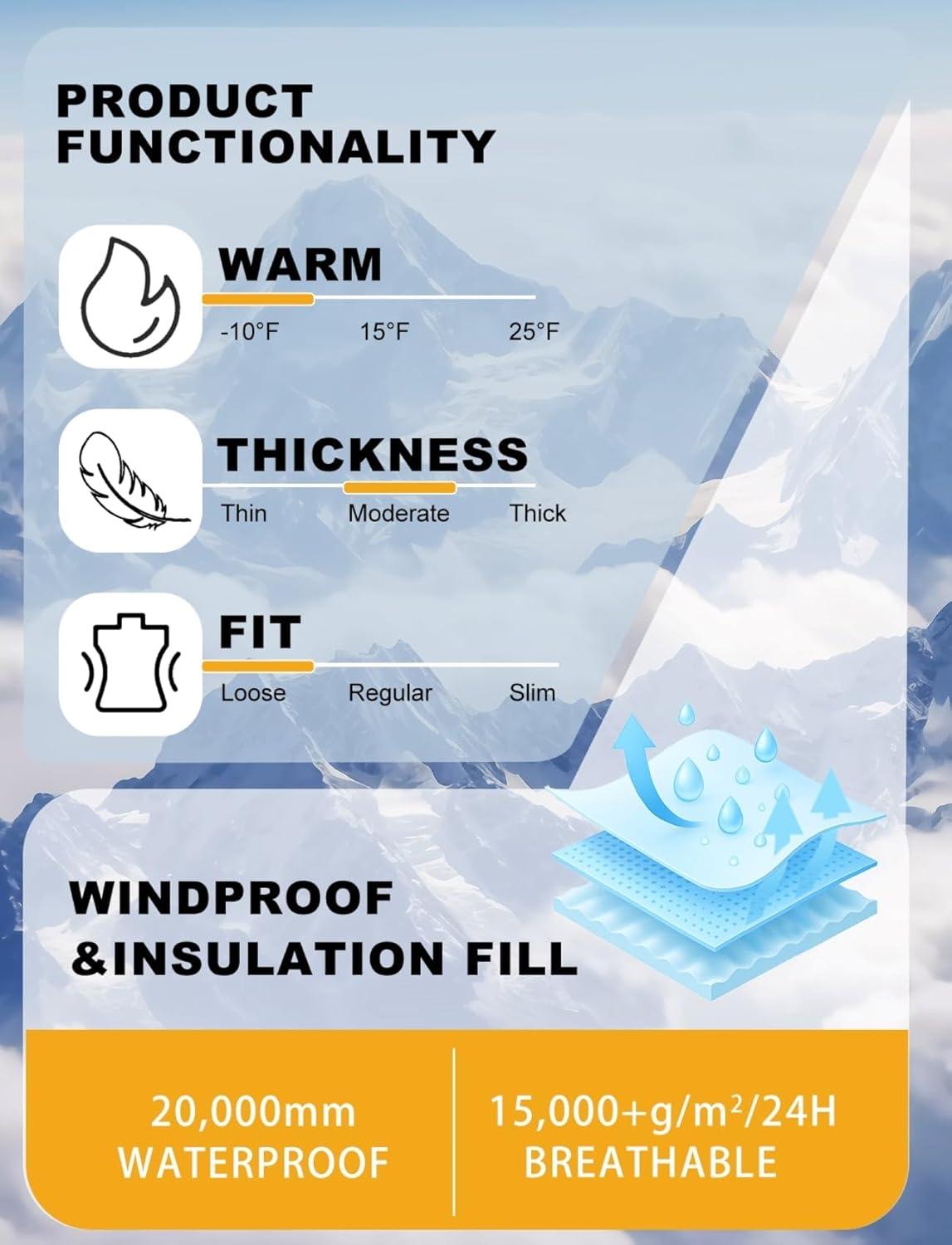 image:imageGSOU SNOW Womens Ski Jacket and Pants Set Baggy Snowboard Jacket Snow Suit Waterproof Windproof Hooded CoatGreen
