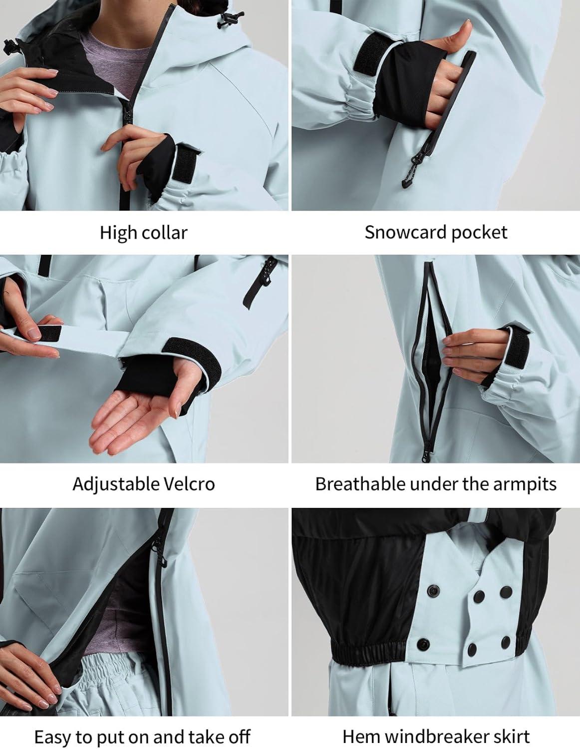 image:imageGSOU SNOW Womens Snowboard Jacket Men Snow Jacket Warm Waterproof Coat Ski Jacket for Winter SportBlue