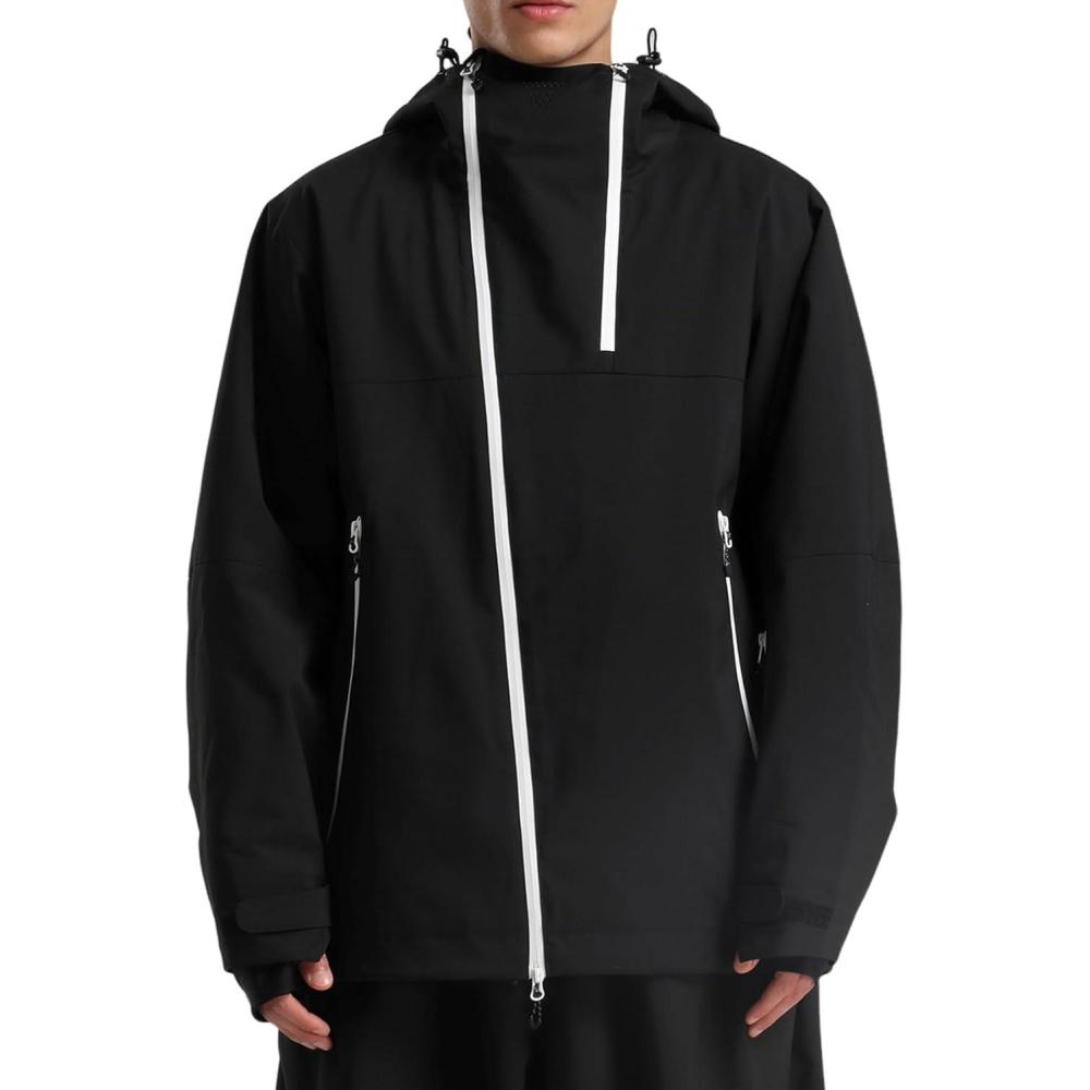 image:imageGSOU SNOW Mens Snowboard Jacket Ski Coat Women Waterproof Insulated Baggy Snowboard Coat Winter Hooded Mountain Hiking WarmBlack