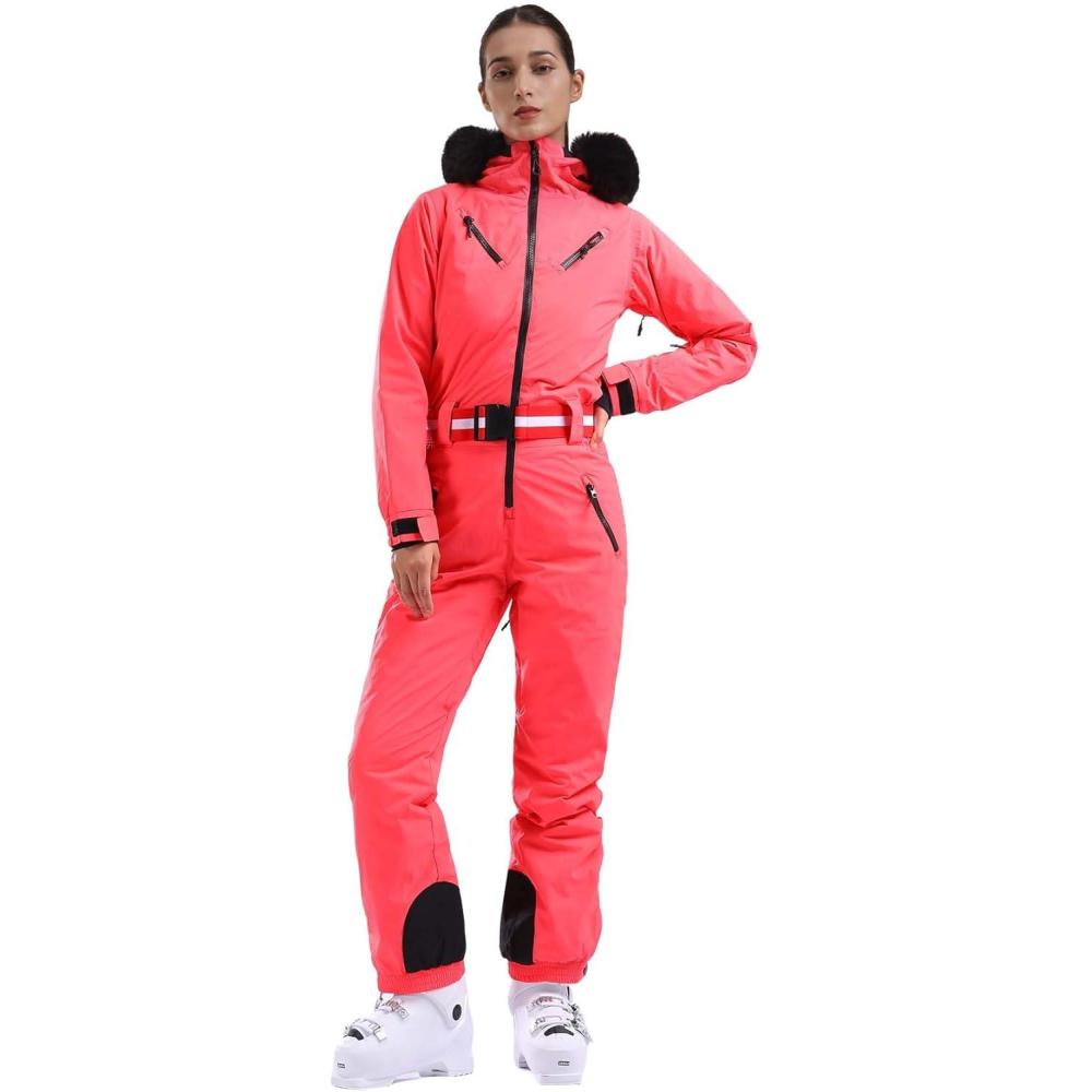 image:imageGSOU SNOW Ski Suit Women Snowsuit One Piece Snowboarding Waterproof Windproof Jumpsuit for Outdoor SportsOrange