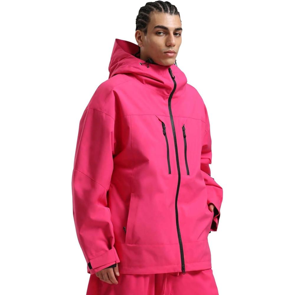image:imageGSOU SNOW Snowboard Jacket Men Baggy Ski Jacket Waterproof Snow Coat Insulated Hooded Clothes for Winter OutdoorRose