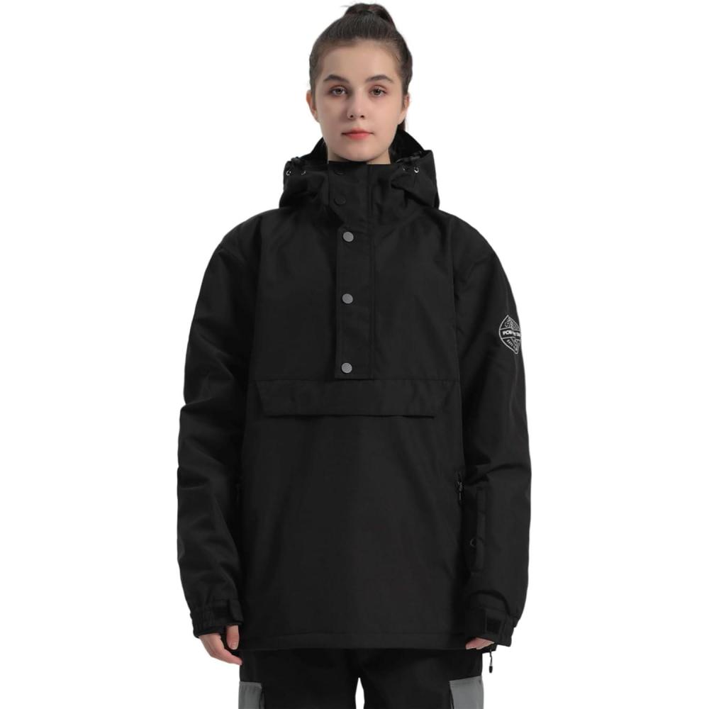 image:imageGSOU SNOW Women Ski Jacket Snow Coat Waterproof Windproof Snowboarding Jacket Coat Insulated Warm WinterBlack