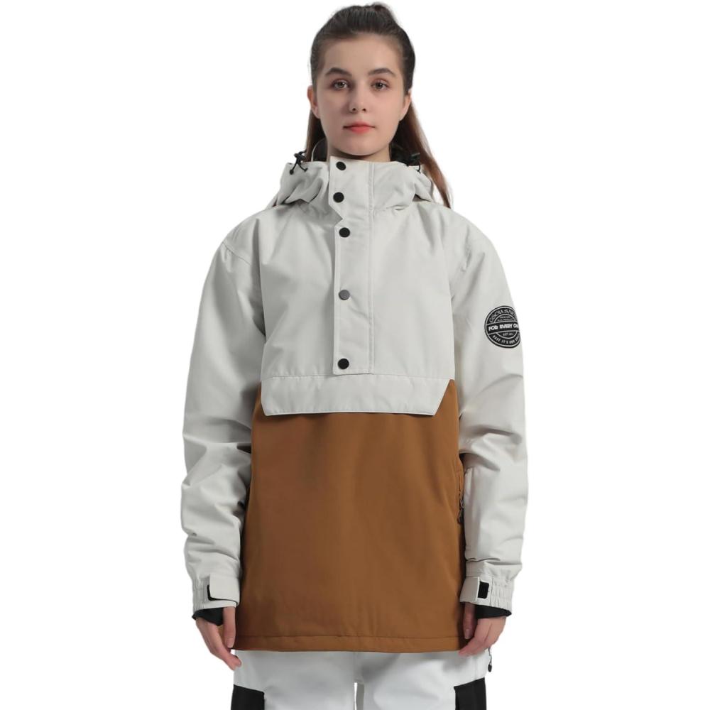 image:imageGSOU SNOW Women Ski Jacket Snow Coat Waterproof Windproof Snowboarding Jacket Coat Insulated Warm WinterBrown