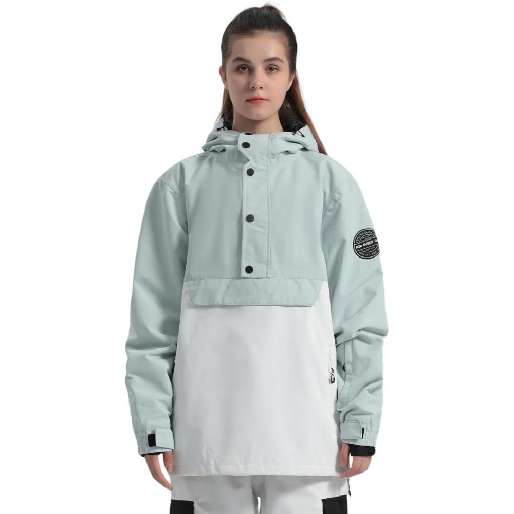image:imageGSOU SNOW Women Ski Jacket Snow Coat Waterproof Windproof Snowboarding Jacket Coat Insulated Warm WinterGreen White