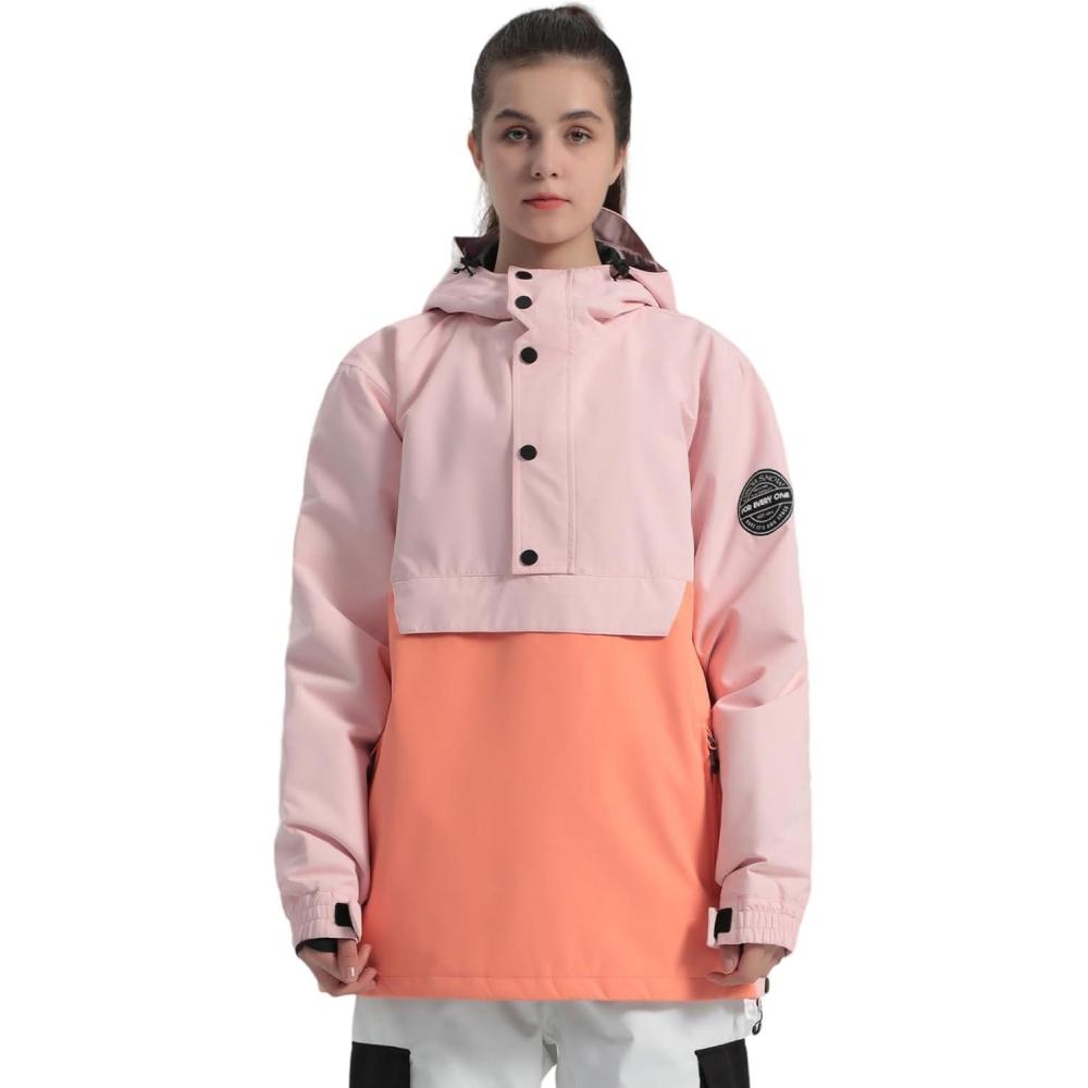image:imageGSOU SNOW Women Ski Jacket Snow Coat Waterproof Windproof Snowboarding Jacket Coat Insulated Warm WinterPink Orange