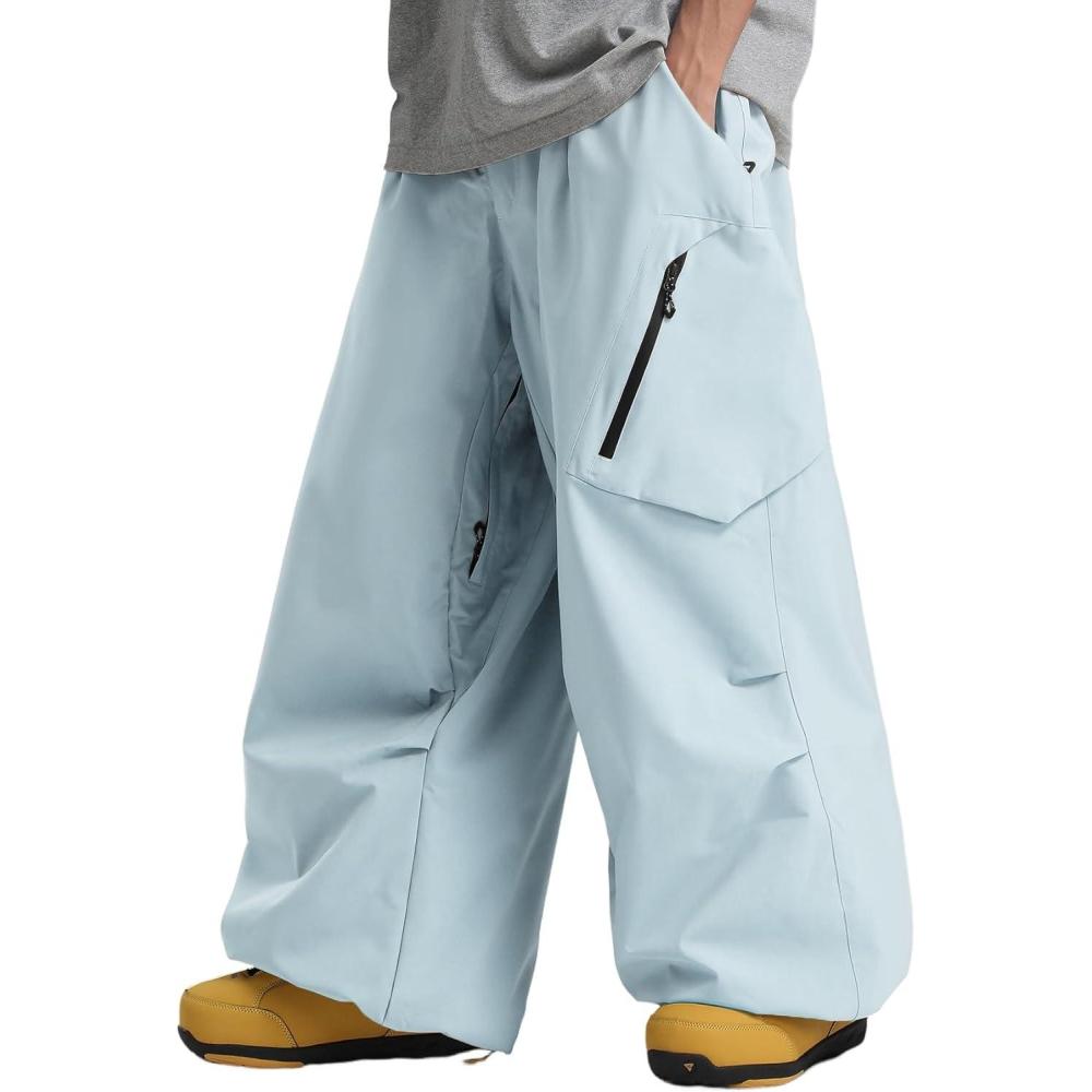 image:imageGSOU SNOW Womens Mens Snow Pants Baggy Snowboard Ski Pant Loose Waterproof Windproof InsulatedSky Blue