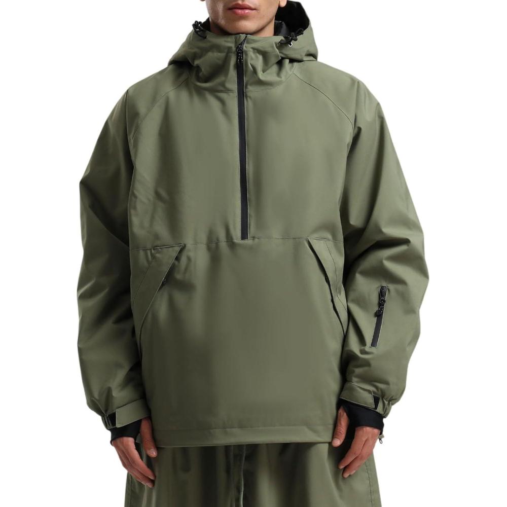 image:imageGSOU SNOW Womens Snowboard Jacket Men Snow Jacket Warm Waterproof Coat Ski Jacket for Winter SportArmy Green