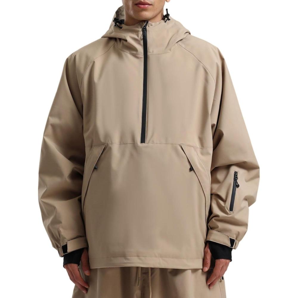 image:imageGSOU SNOW Womens Snowboard Jacket Men Snow Jacket Warm Waterproof Coat Ski Jacket for Winter SportKhaki