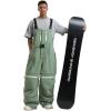 GSOU SNOW Men Snow Pants Snowboard Bibs Baggy Women Ski Pant Snow Bibs Overalls Waterproof Windproof Insulated(Army Green 1)